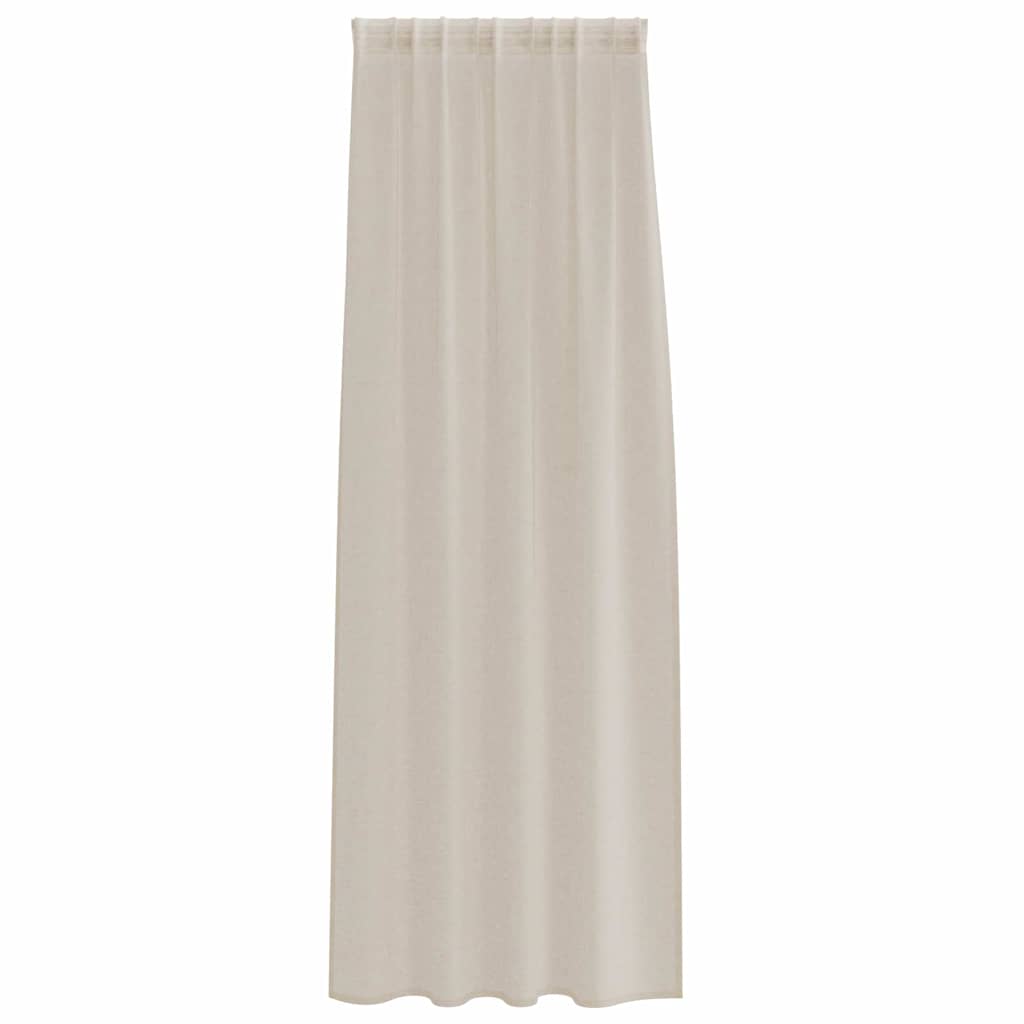 Sheer curtain with drapes 2 pcs Sand 260 x 140 cm Polyester