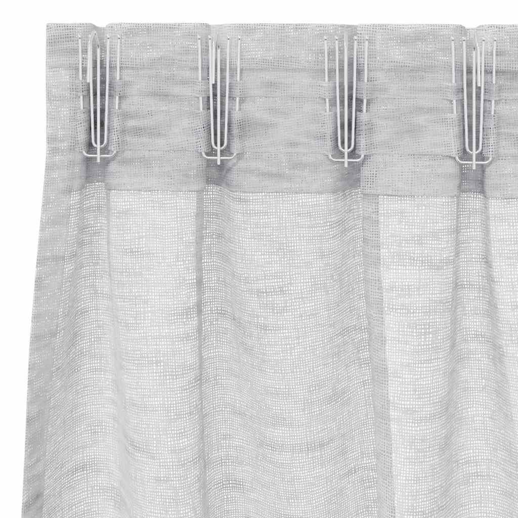 Voile-Vorhang 2 pcs Hellgrau 225 x 140 cm Polyester