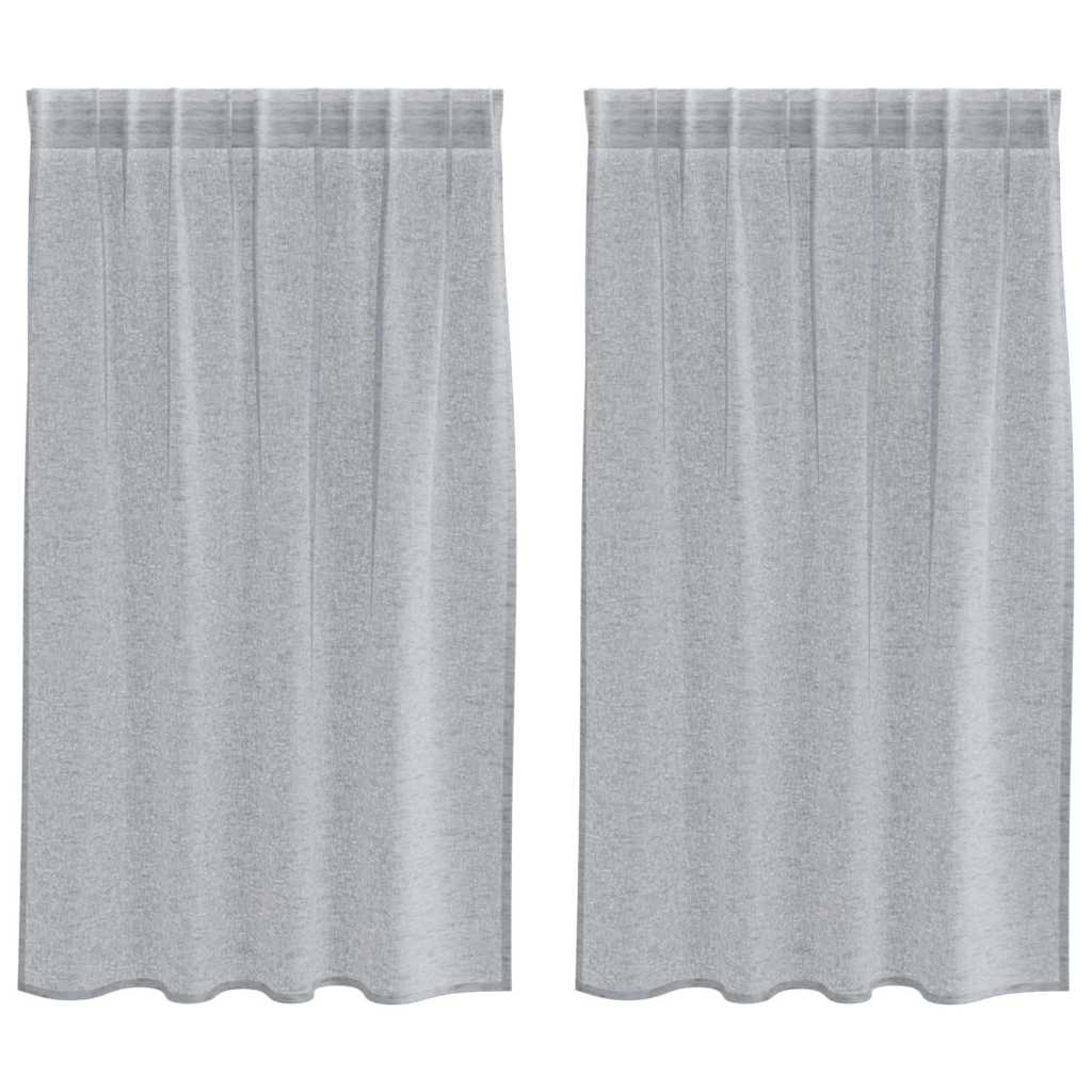 Voilage 2 pièces Gris foncé 140 x 140 cm Polyester