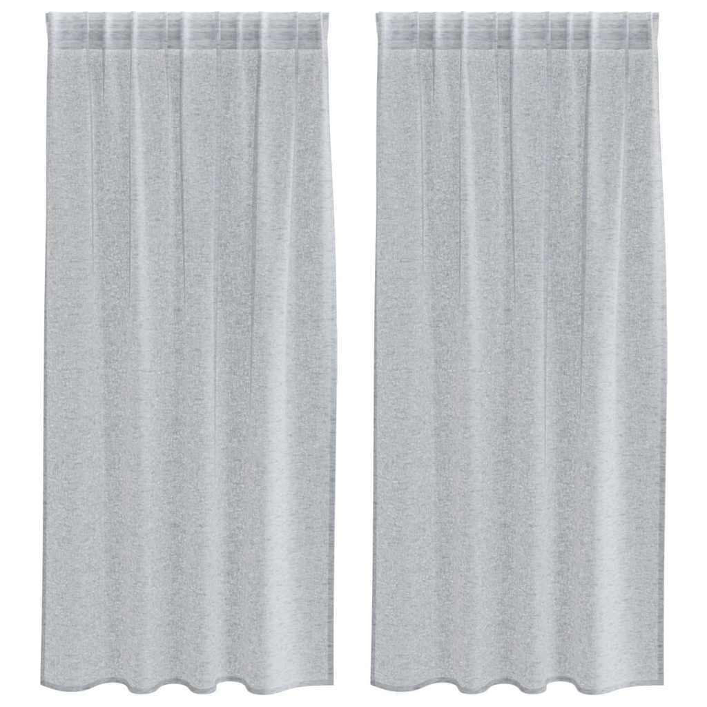 Voilage 2 pièces gris foncé 175 x 140 cm polyester