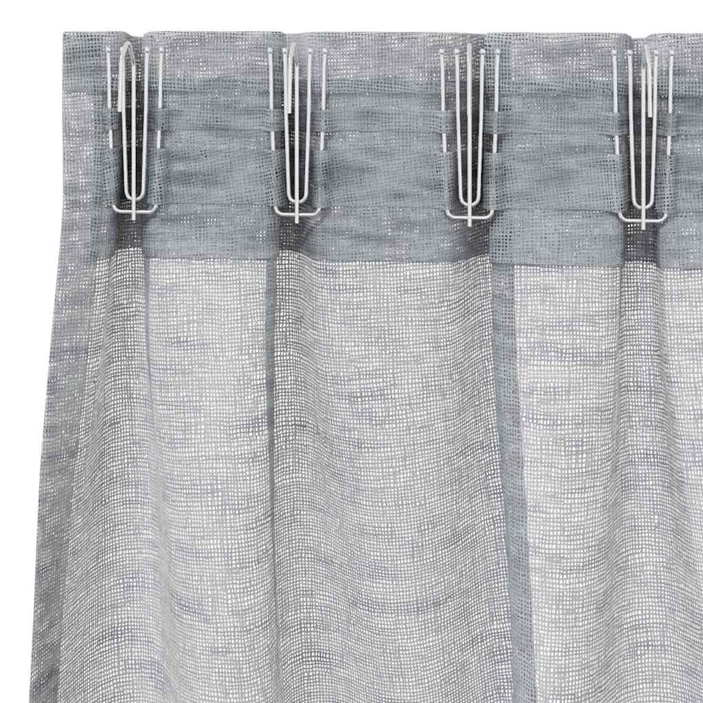 Voilage 2 pièces gris foncé 245 x 140 cm Polyester