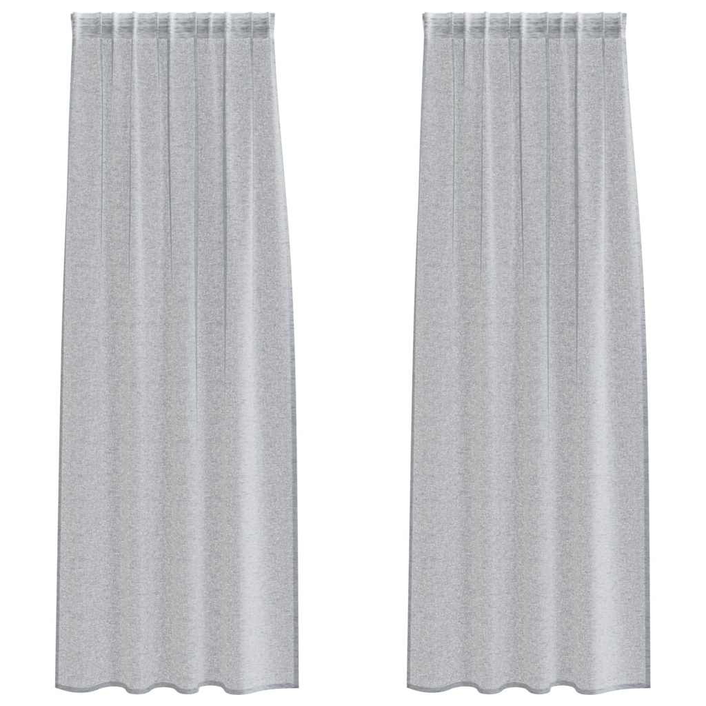 Voilage 2 pièces gris foncé 245 x 140 cm Polyester