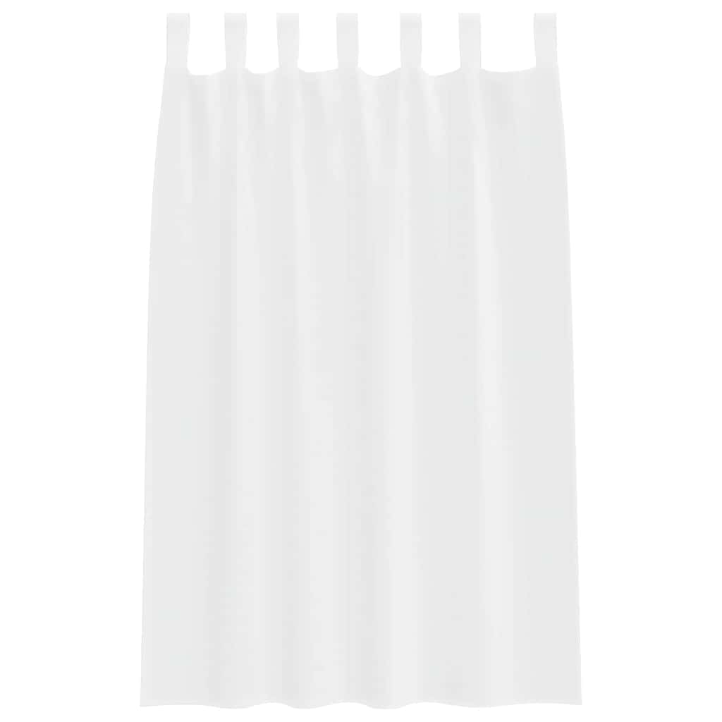 Voile Curtain with Drapes 2 pcs White 175 x 140 cm Polyester