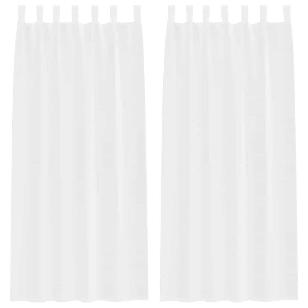Voilage avec rideaux 2 pièces Blanc 260 x 140 cm Polyester