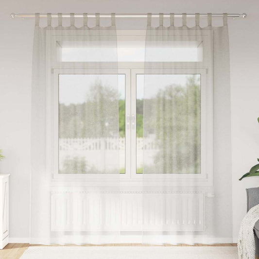 Voile-Vorhang mit Vorhängen 2 pcs Creme 245 x 140 cm Polyester