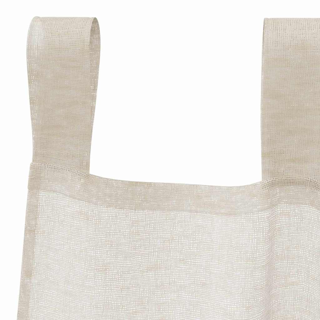 Voilage avec rideaux 2 pcs Sable 225 x 140 cm Polyester