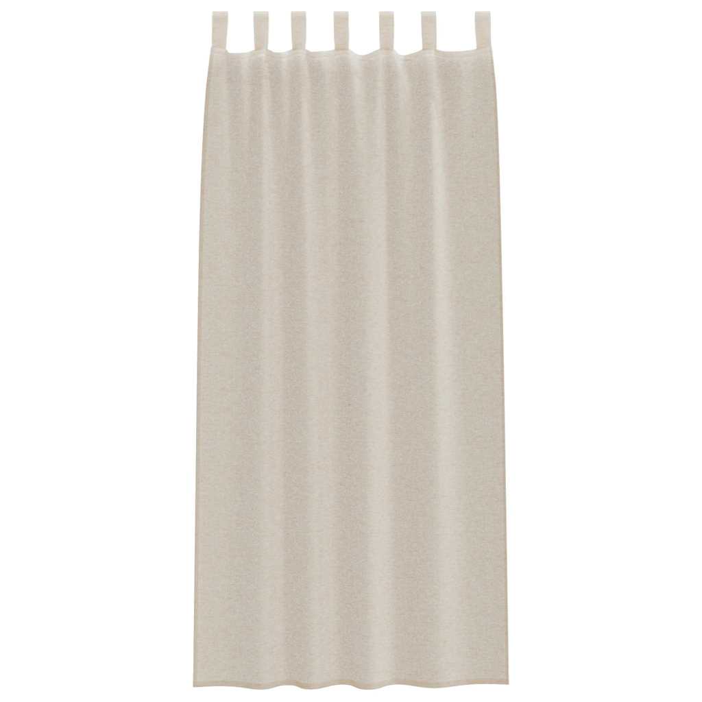 Voilage avec rideaux 2 pcs Sable 225 x 140 cm Polyester