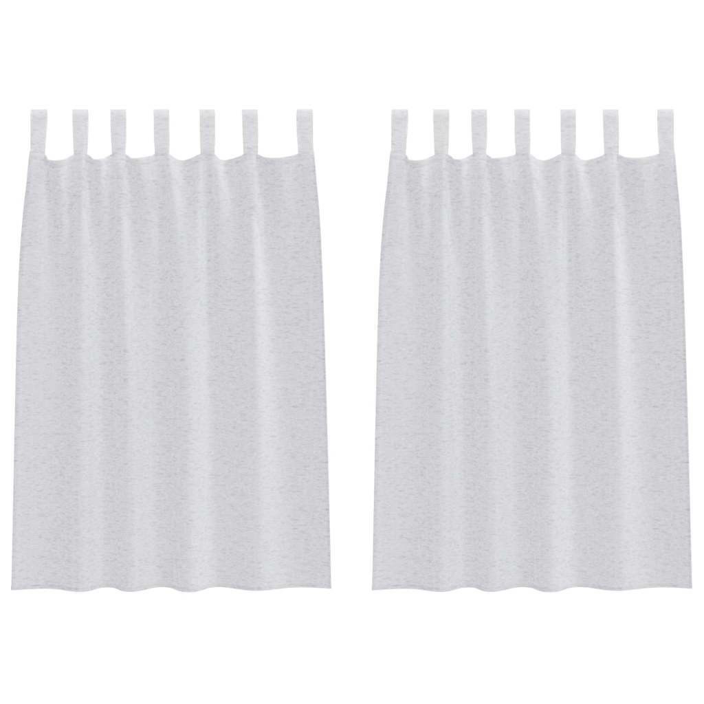 Voile-Vorhang 2 pcs Hellgrau 140 x 140 cm Polyester