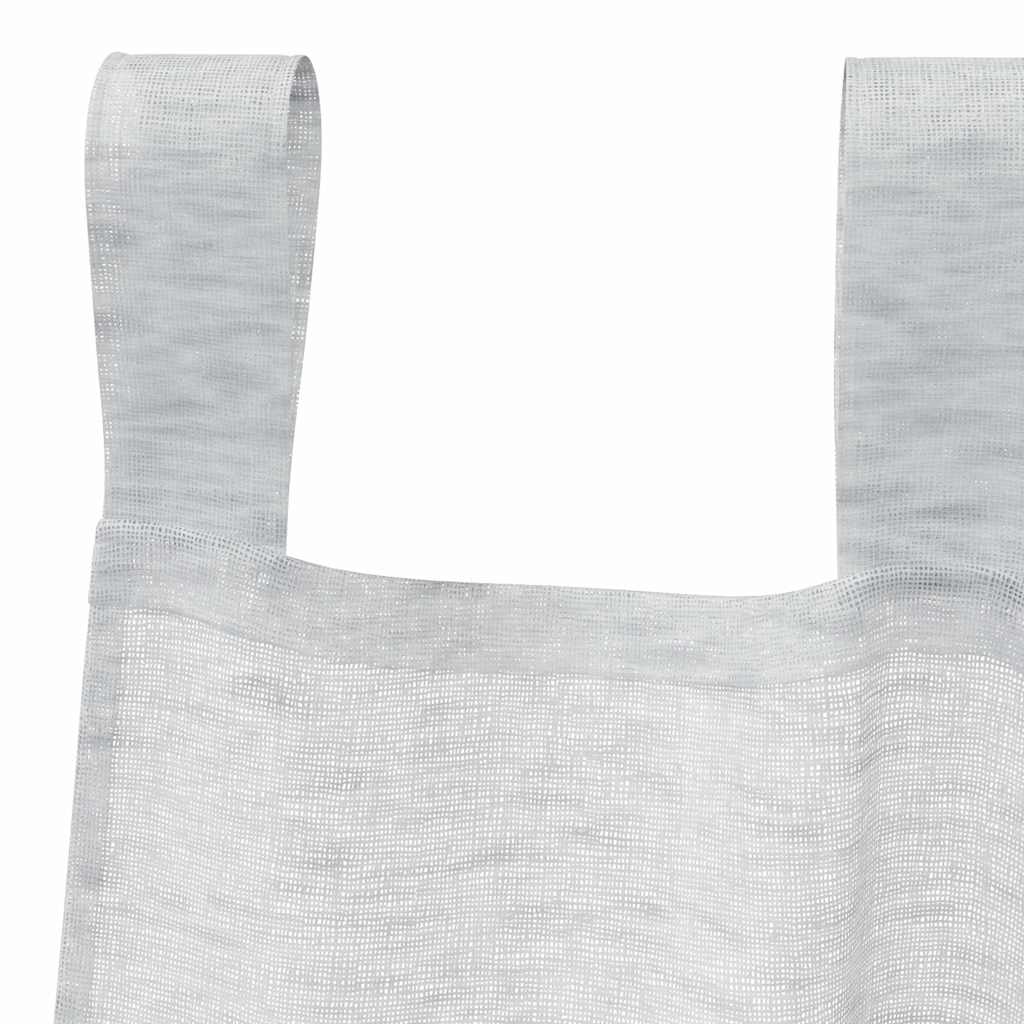 Voile Curtain 2 pcs Light Grey 260 x 140 cm Polyester