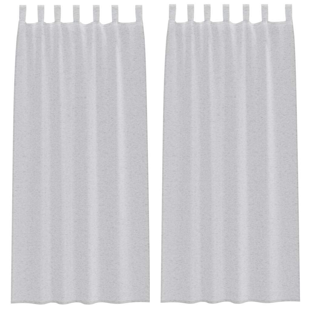 Voile Curtain 2 pcs Light Grey 260 x 140 cm Polyester