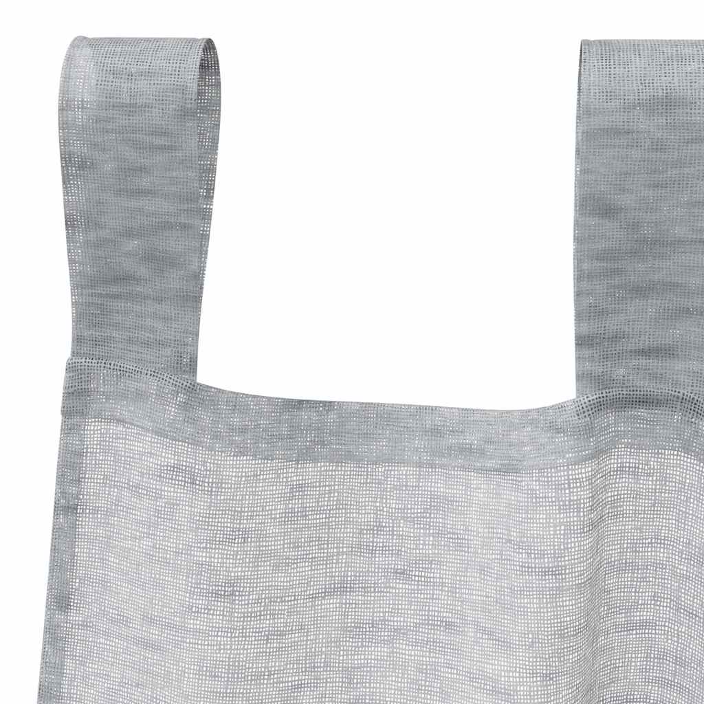 Sheer Curtain 2 pcs Dark Grey 225 x 140 cm Polyester