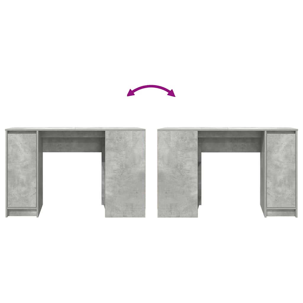 Desk Concrete Gray 120x42x76 cm Engineered Wood