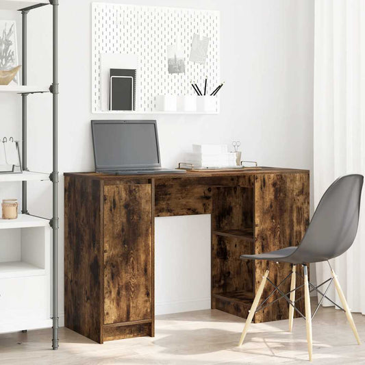 Bureau chêne fumé 120x42x76 cm bois d'ingénierie
