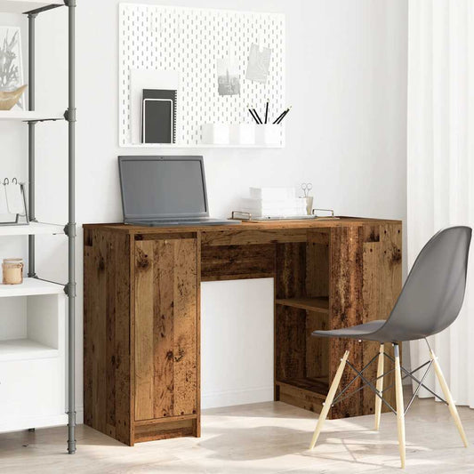 Bureau aspect bois recyclé 120x42x76 cm Matériau à base de bois