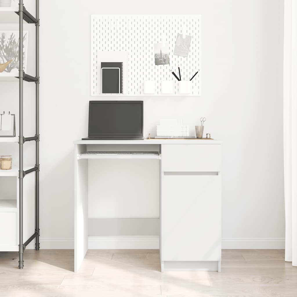 Bureau blanc 86x49x76 cm bois d'ingénierie