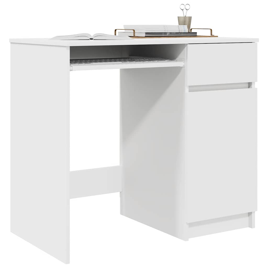 Bureau blanc 86x49x76 cm bois d'ingénierie