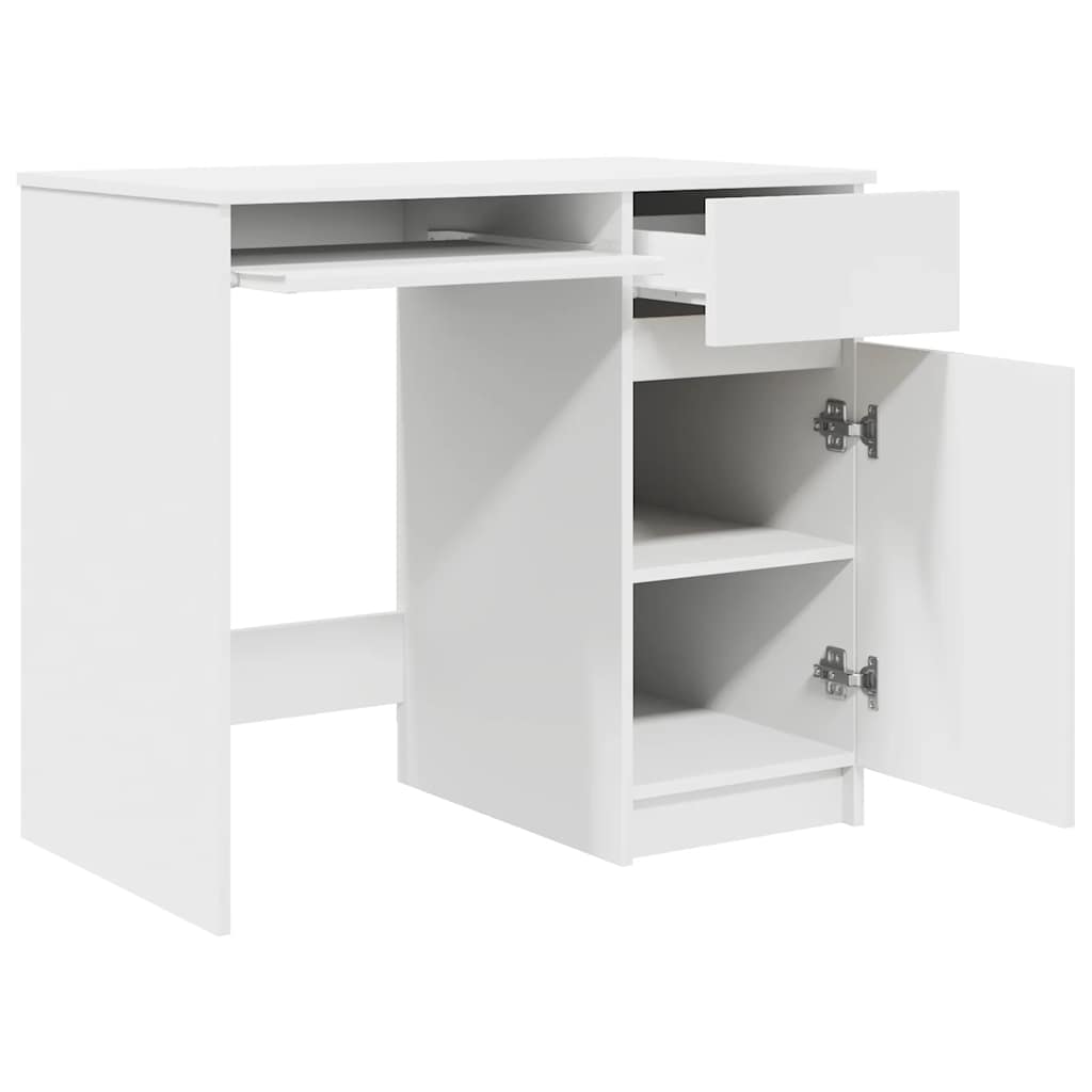 Bureau blanc 86x49x76 cm bois d'ingénierie