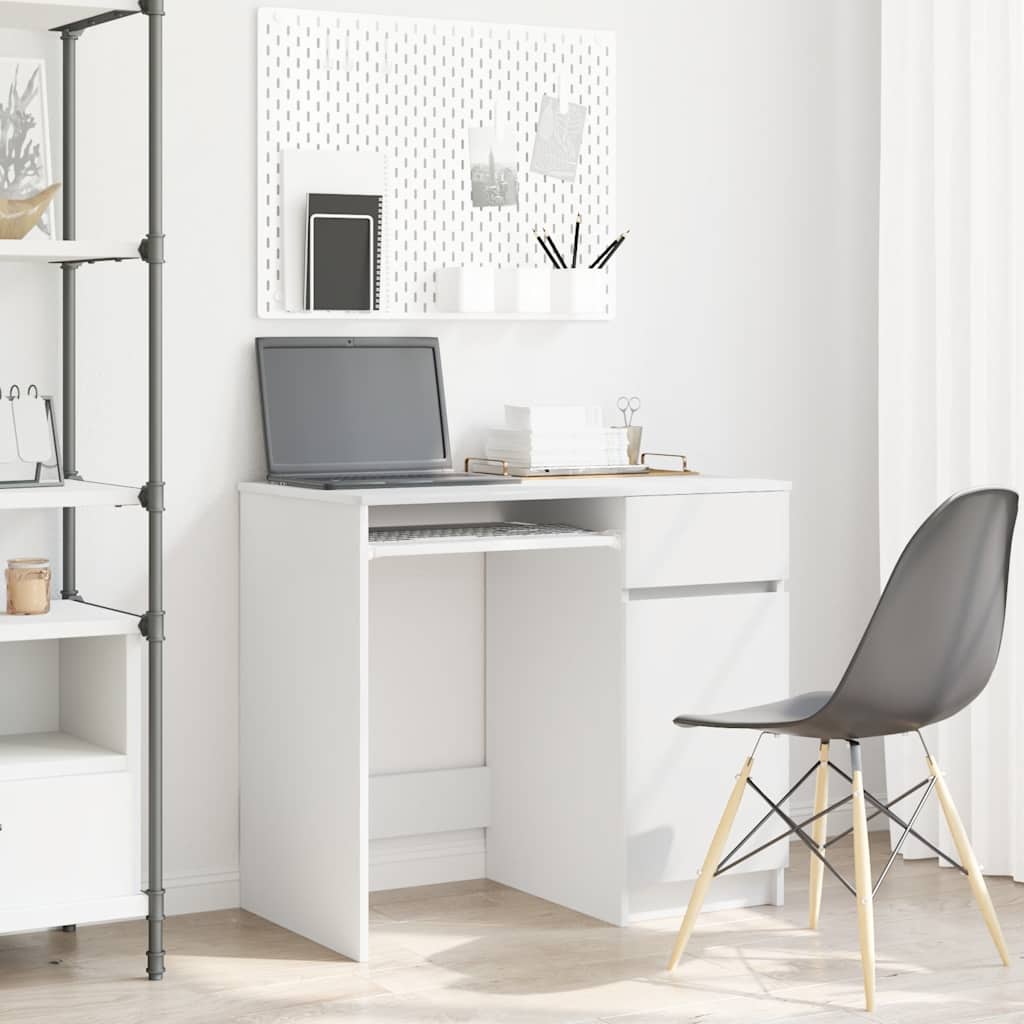 Bureau blanc 86x49x76 cm bois d'ingénierie