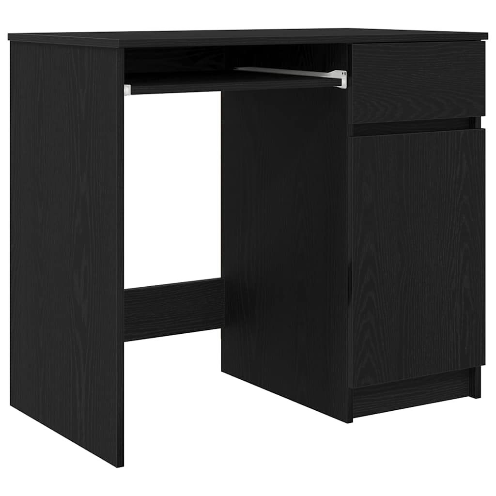 Bureau noir aspect chêne 86x49x76 cm Panneau de particules