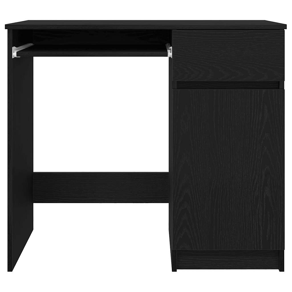 Bureau noir aspect chêne 86x49x76 cm Panneau de particules