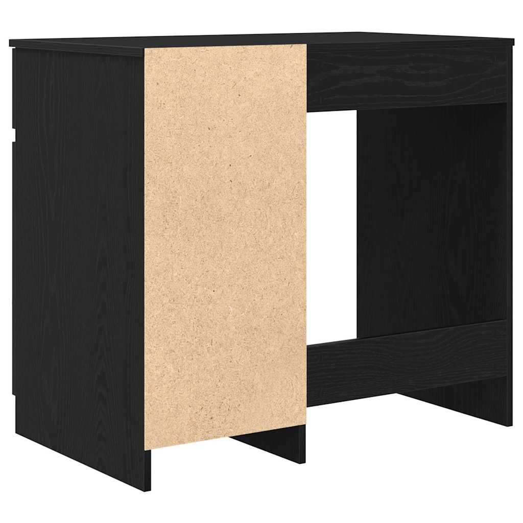 Bureau noir aspect chêne 86x49x76 cm Panneau de particules