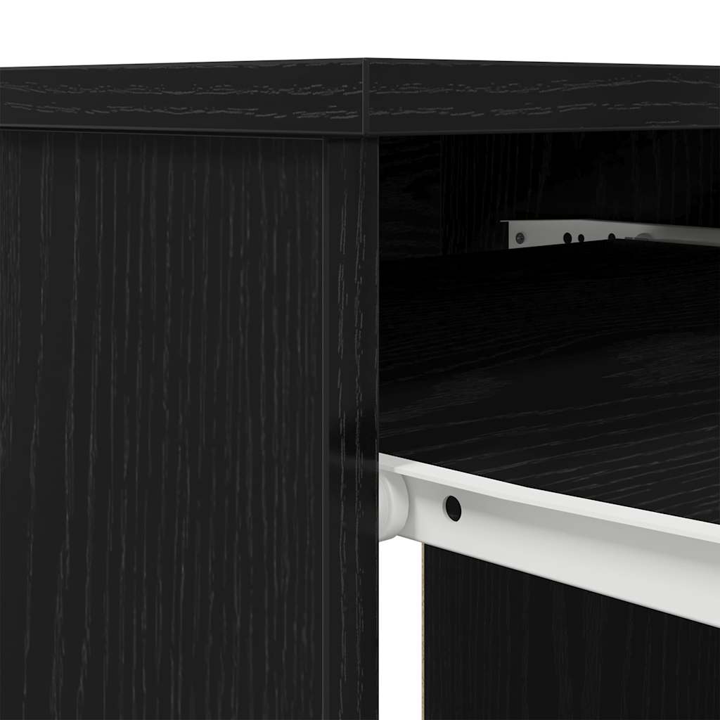 Bureau noir aspect chêne 86x49x76 cm Panneau de particules
