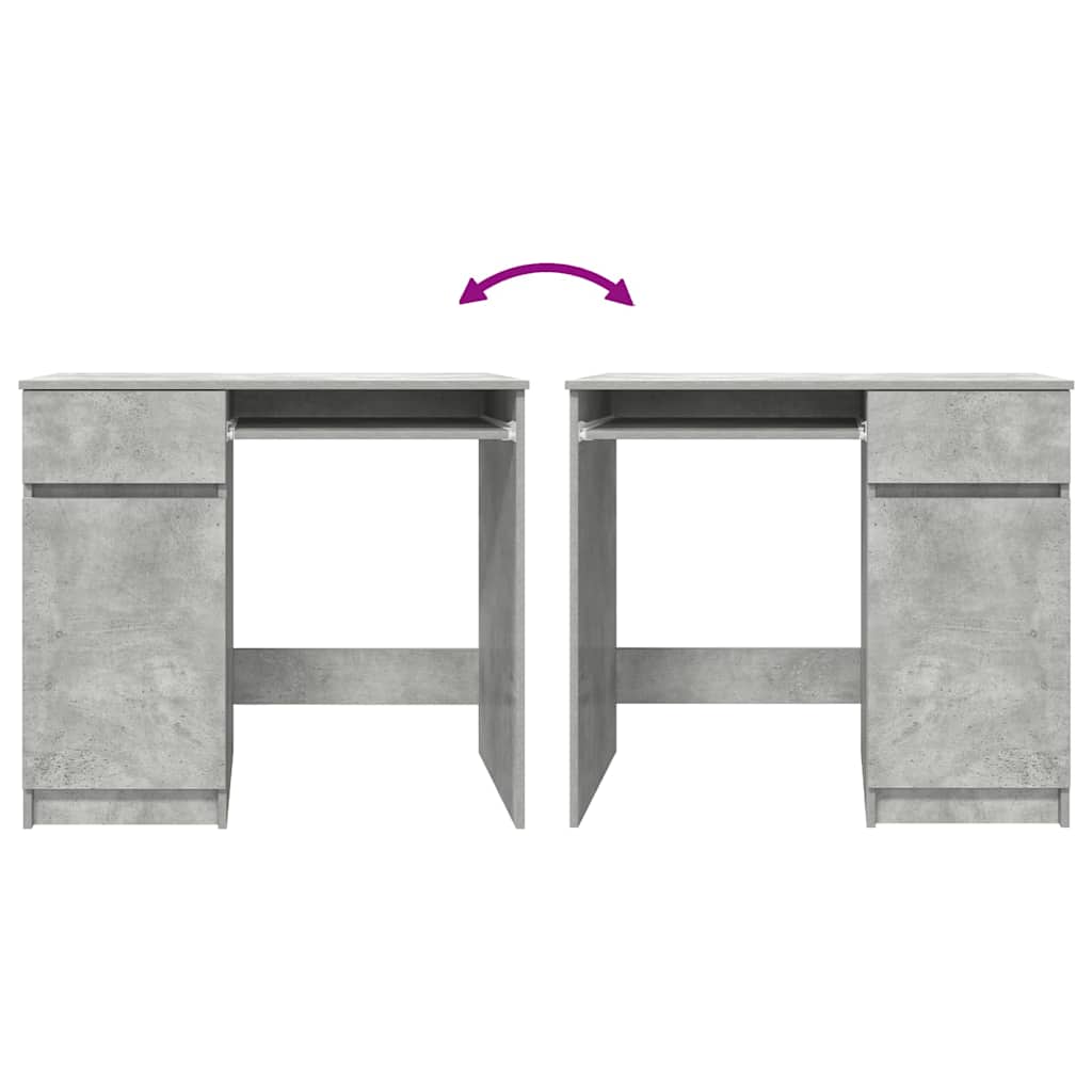Desk Concrete Grey 86x49x76 cm Engineered Wood