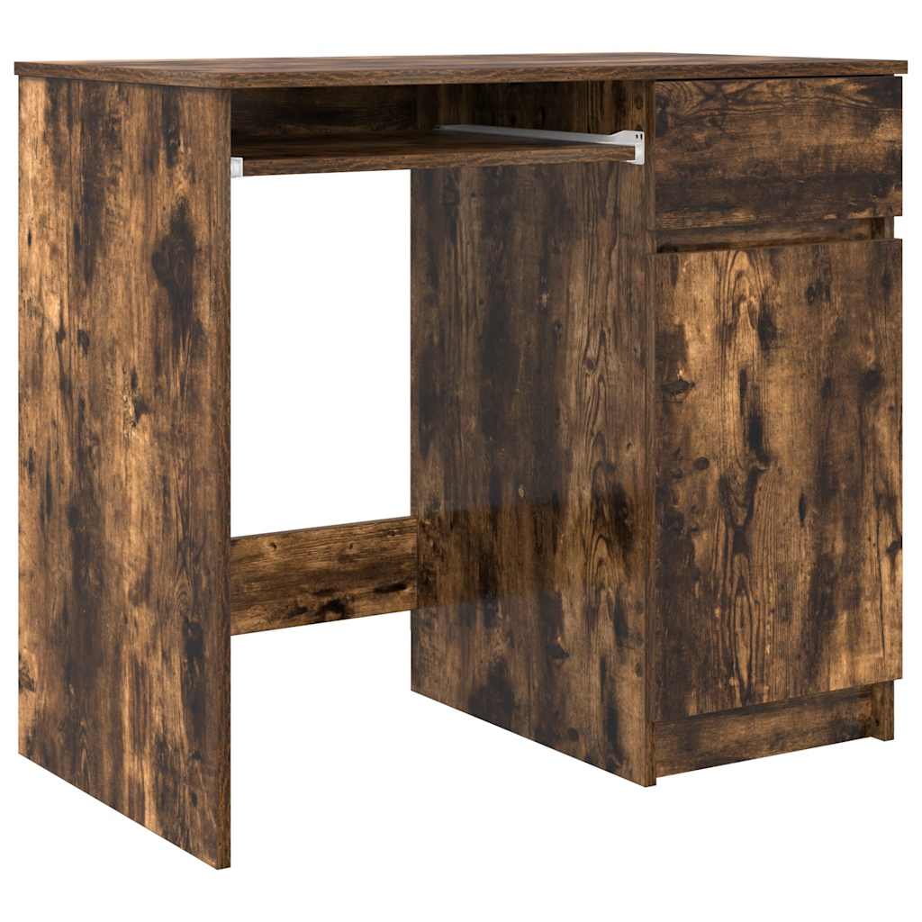 Bureau chêne fumé 86x49x76 cm bois d'ingénierie