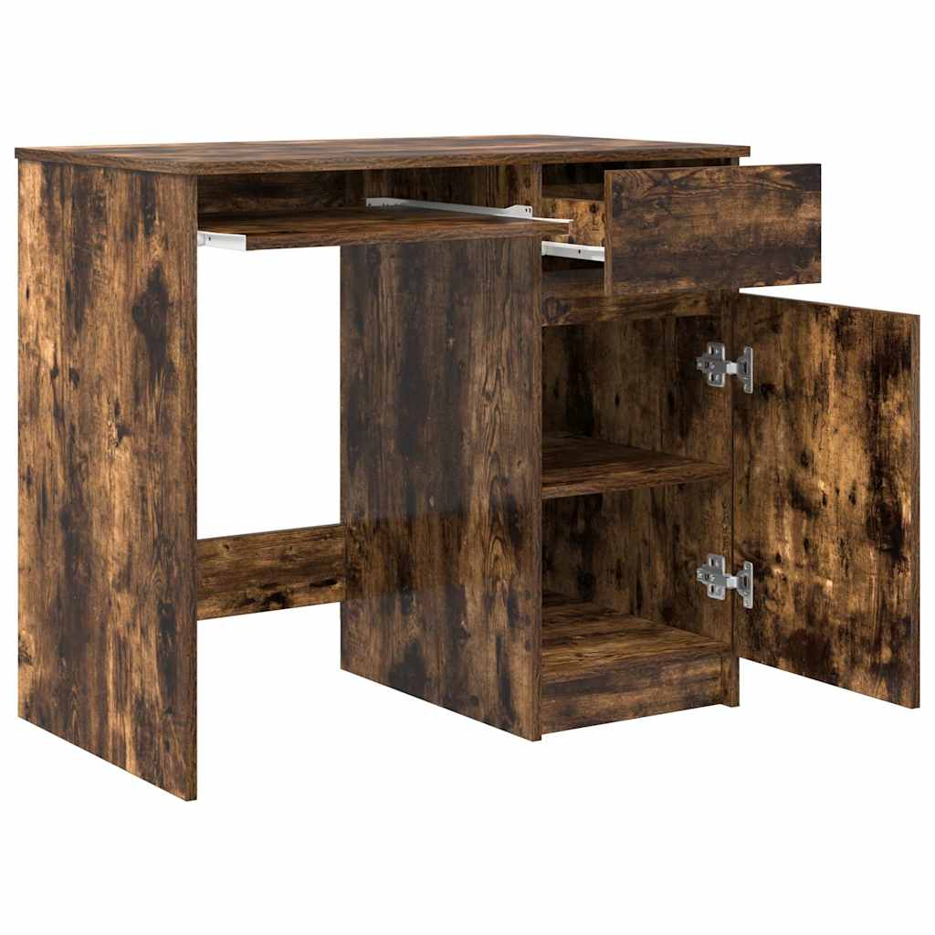 Bureau chêne fumé 86x49x76 cm bois d'ingénierie