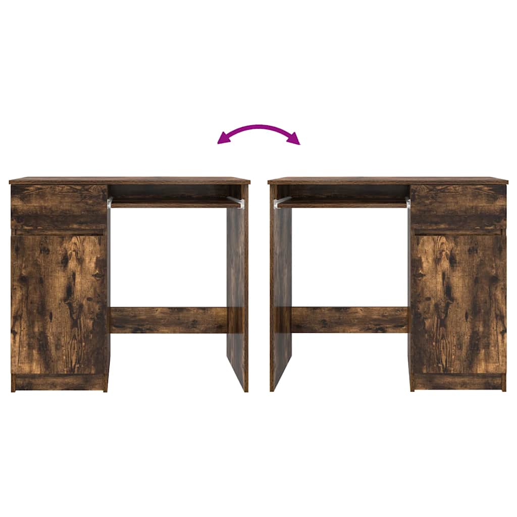 Bureau chêne fumé 86x49x76 cm bois d'ingénierie