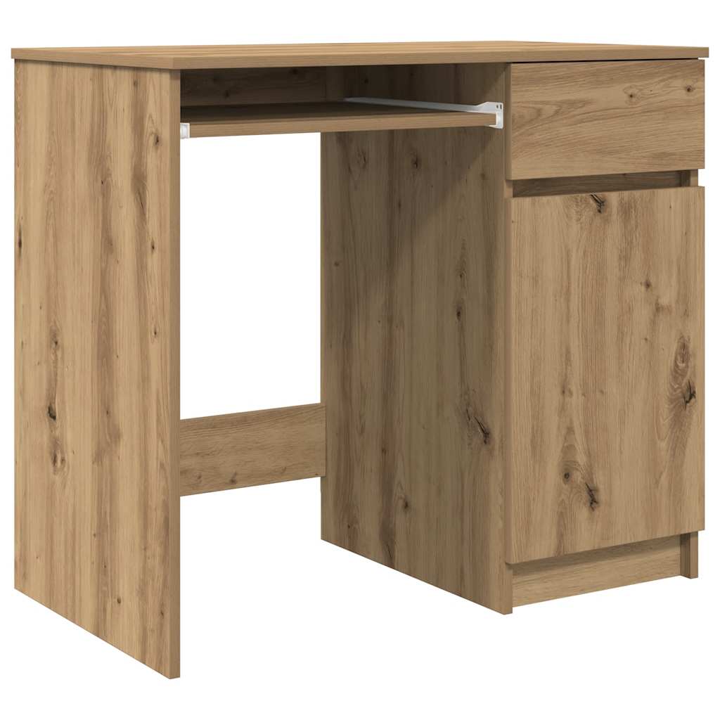 Bureau chêne artisan 86x49x76 cm bois d'ingénierie