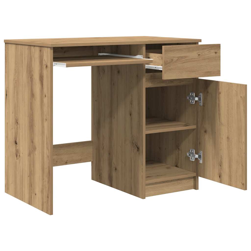 Bureau chêne artisan 86x49x76 cm bois d'ingénierie