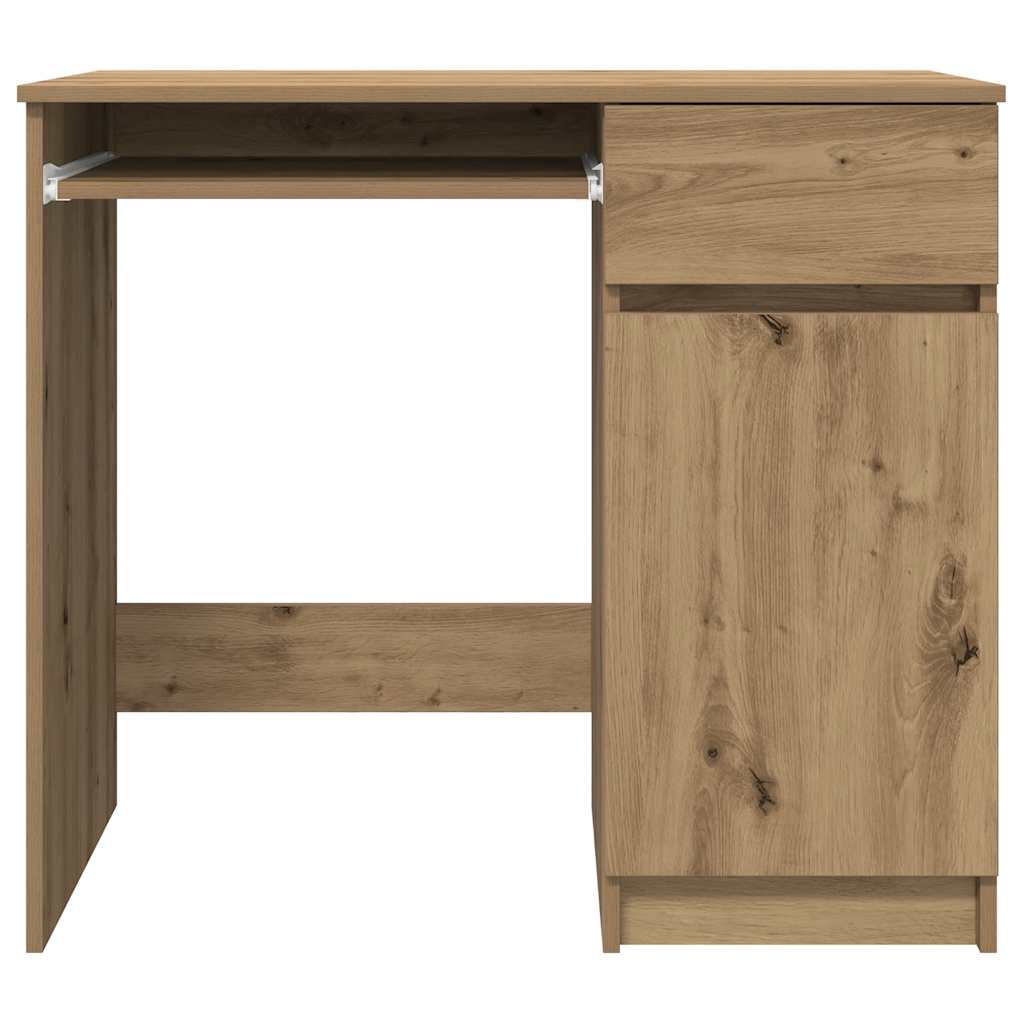 Bureau chêne artisan 86x49x76 cm bois d'ingénierie