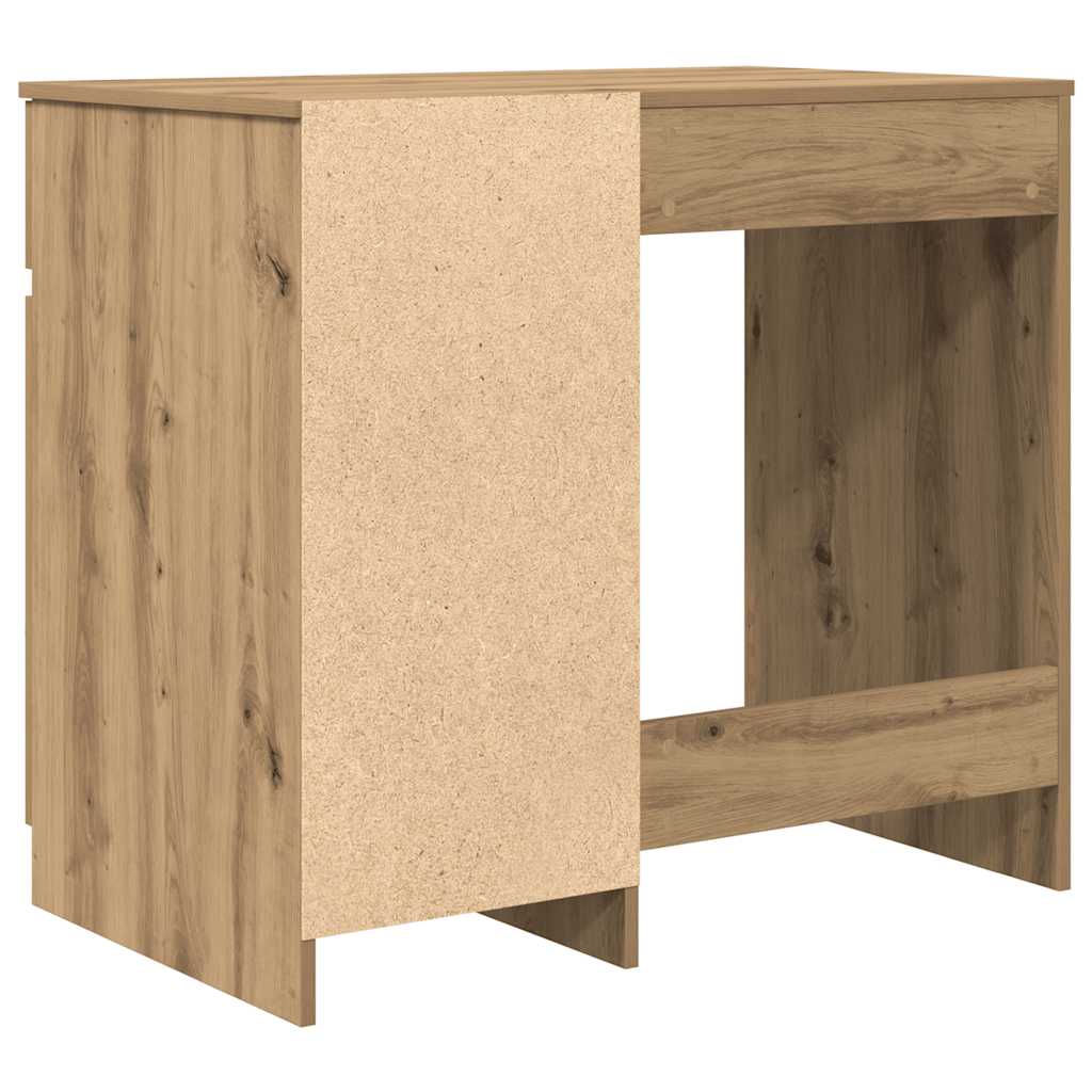 Bureau chêne artisan 86x49x76 cm bois d'ingénierie