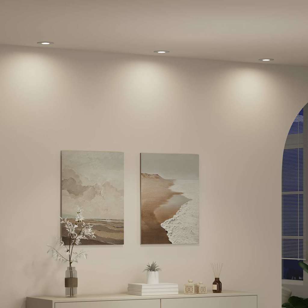 Spotlight 12 pcs blanc 9 x 9 x 2 cm aluminium