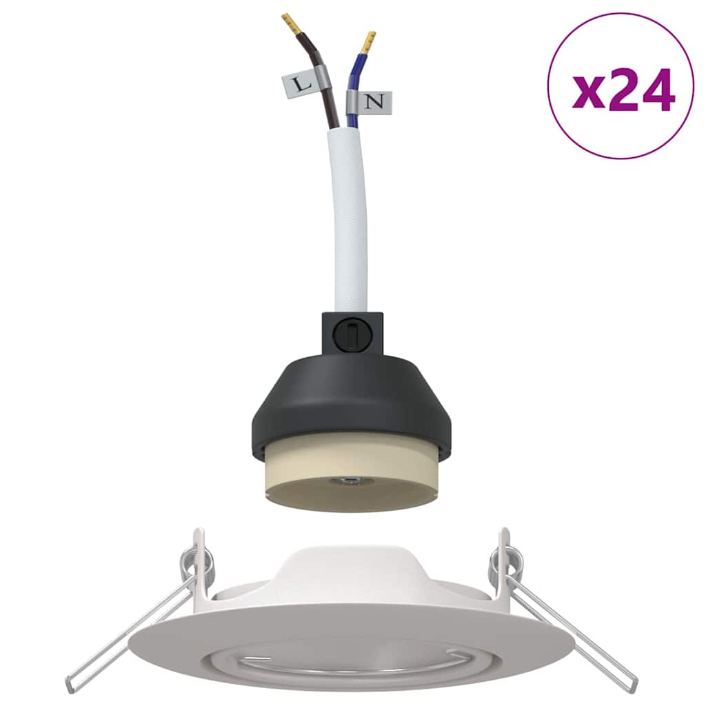 Spotlight 24 pcs Weiß 9 x 9 x 2,5 cm Metall