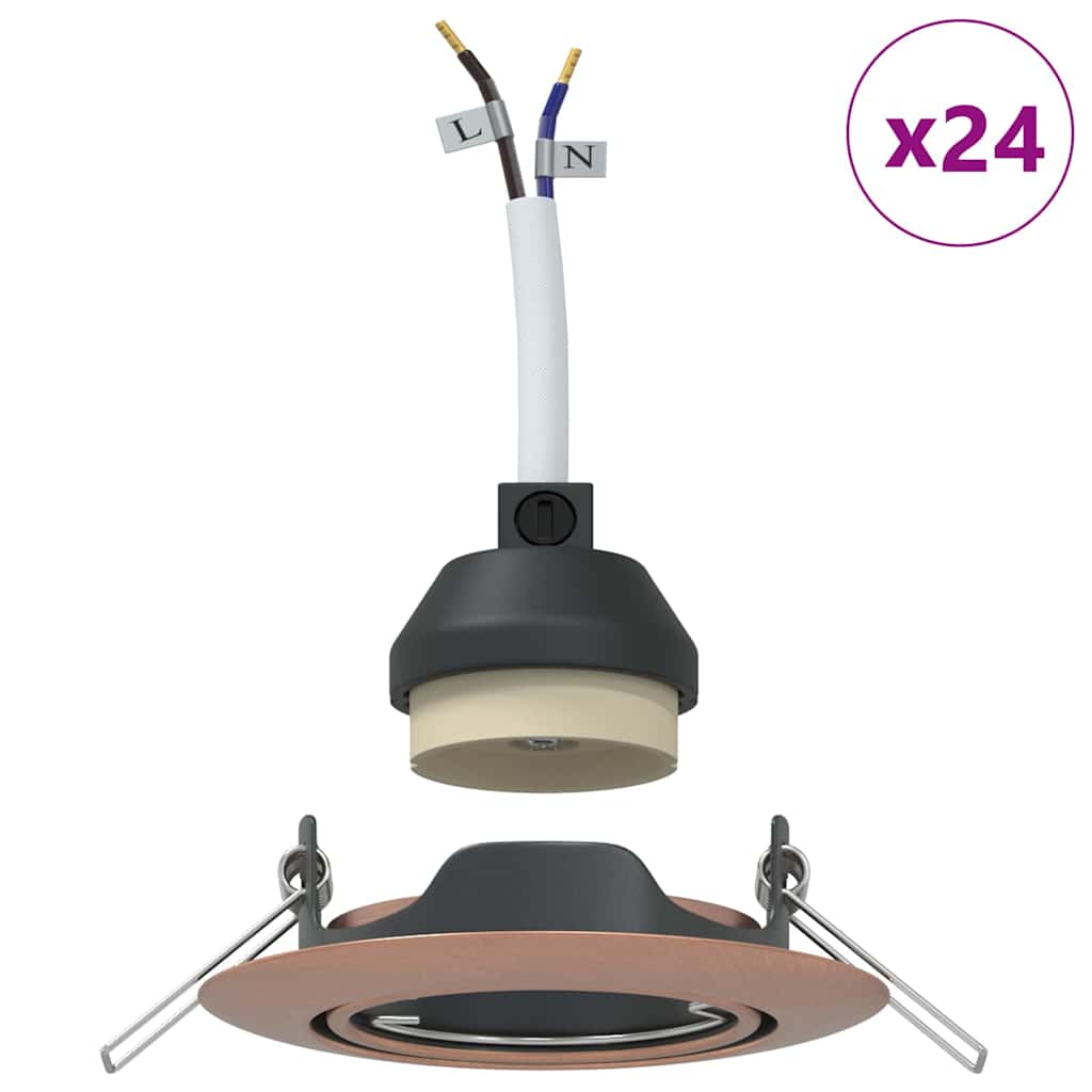 Spotlight 24 pcs cuivre 9 x 9 x 2,5 cm métal