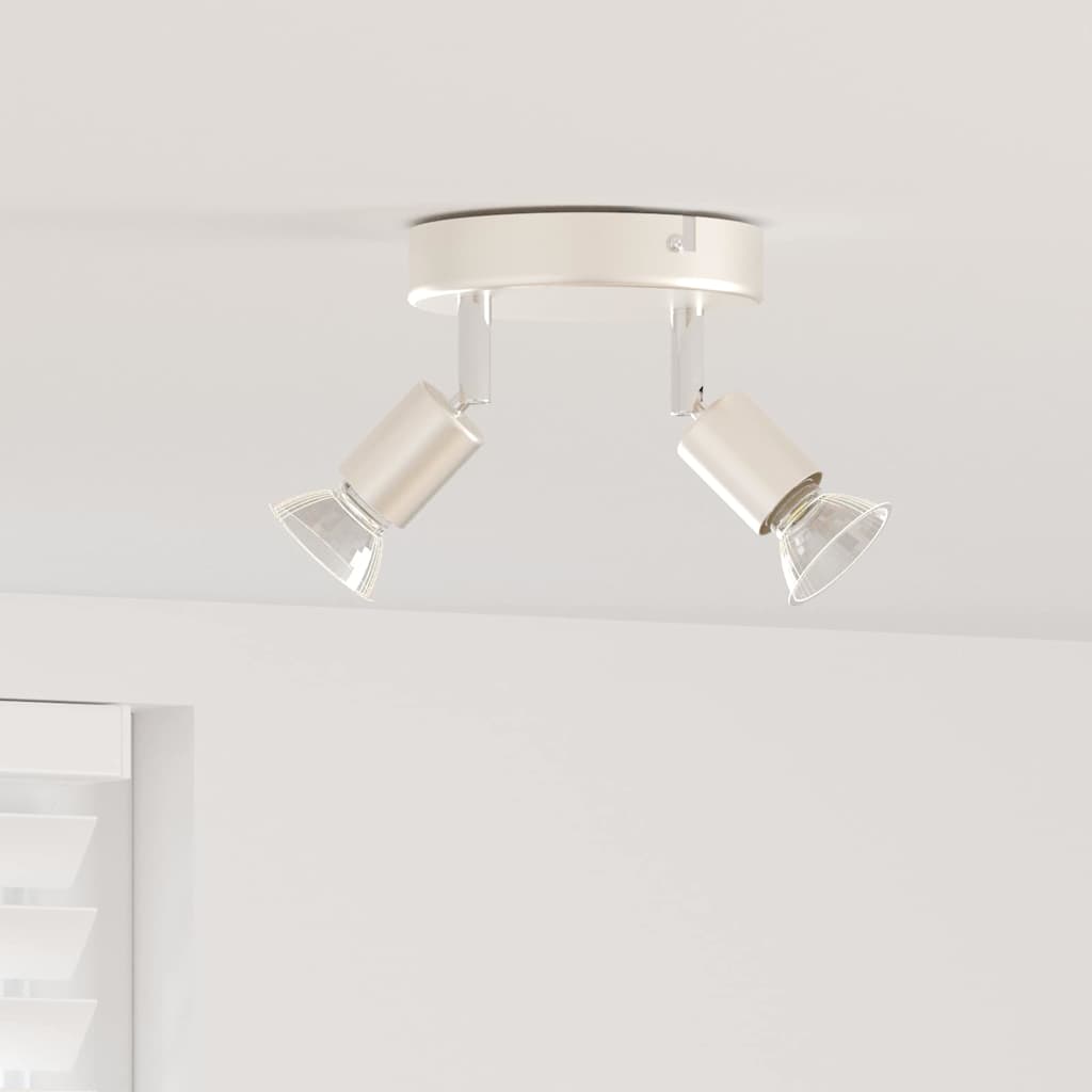 Ceiling spotlight with spotlights nickel 12 x 8 cm steel