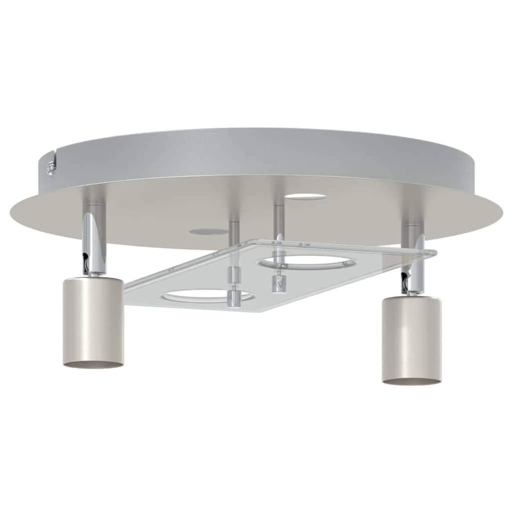 Deckenstrahler Nickel 29 x 29 x 11 cm Stahl und Glas