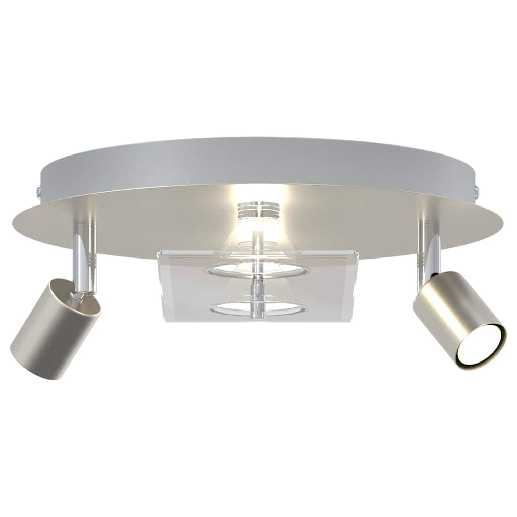 Deckenstrahler Nickel 29 x 29 x 11 cm Stahl und Glas