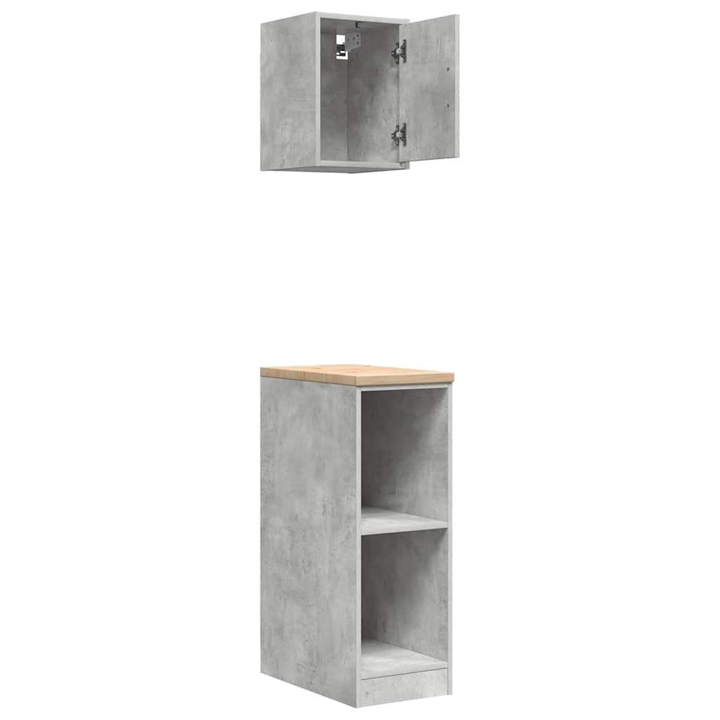 Garagenschränke 2 Stk. Betongrau Holzwerkstoff