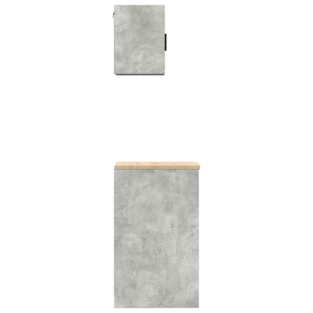 Garagenschränke 2 Stk. Betongrau Holzwerkstoff