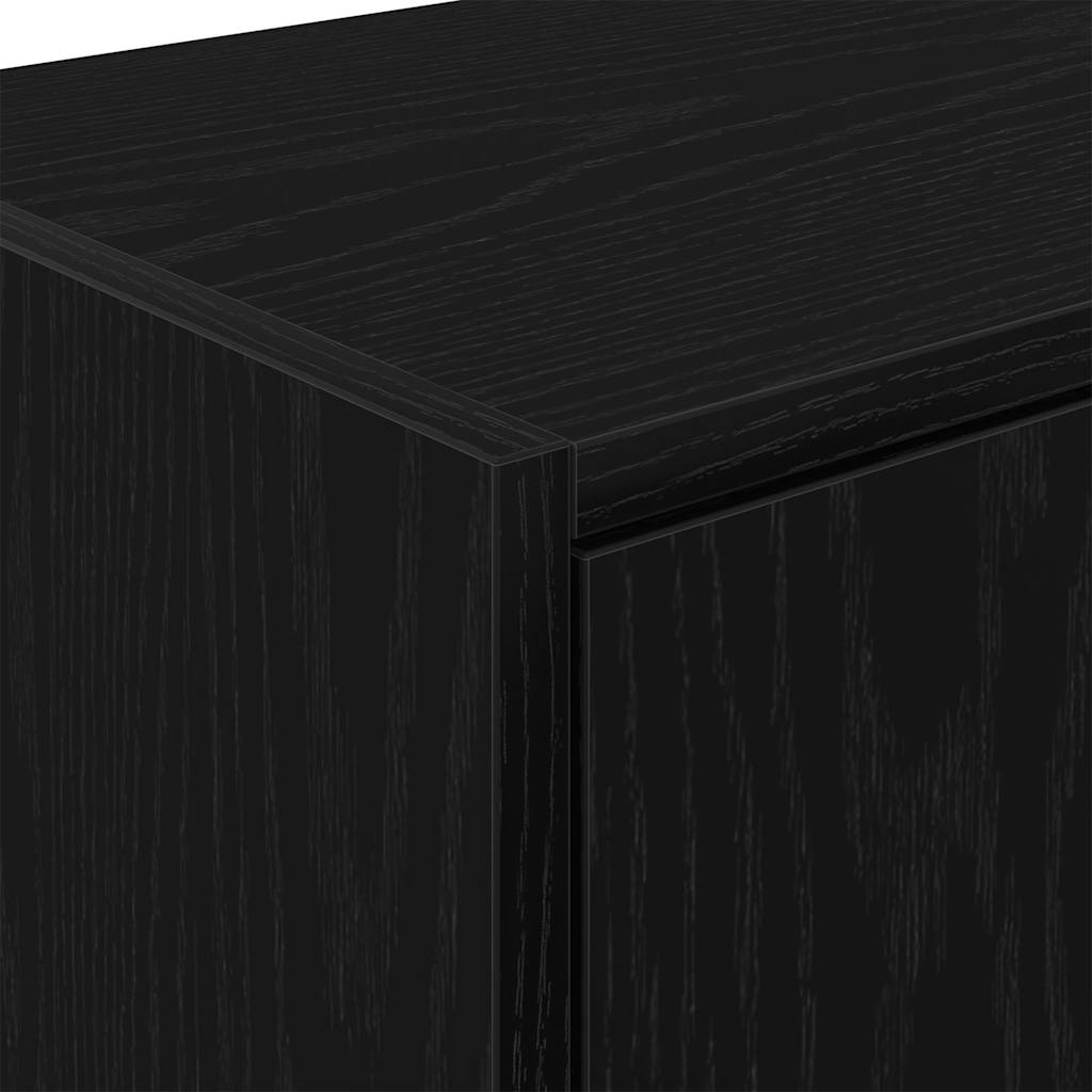 Garagenschränke 2 Stk. Schwarz Holzwerkstoff