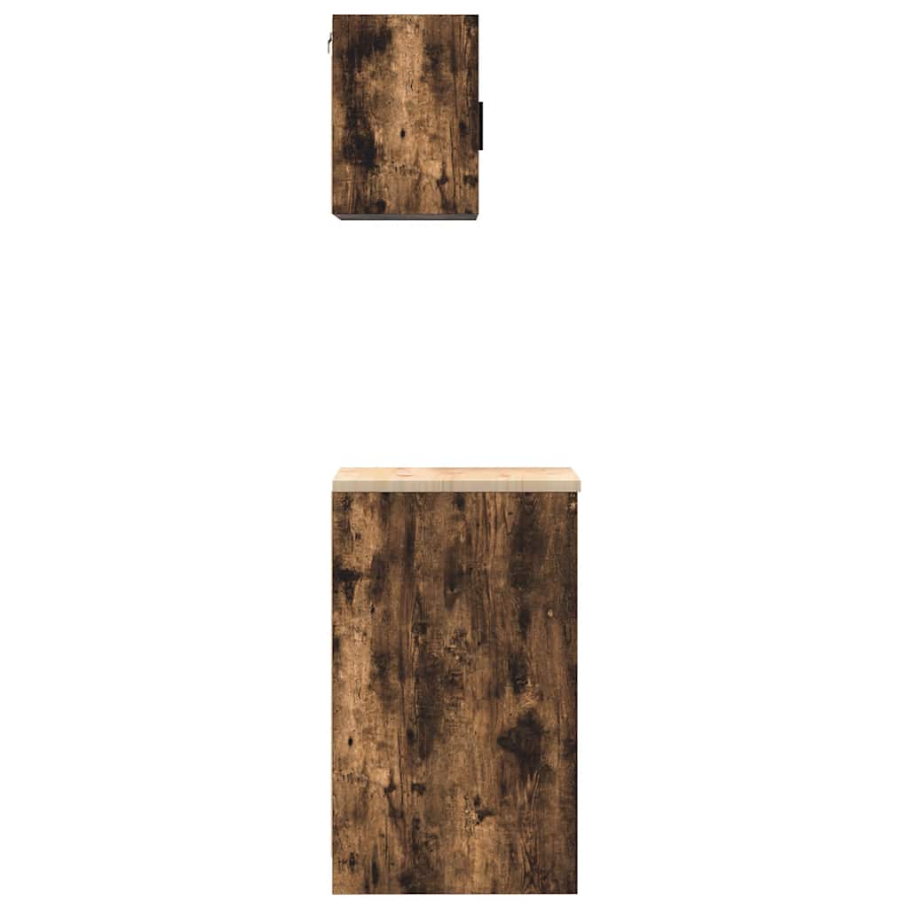 Garagenschränke 2 Stk. Räuchereiche Holzwerkstoff