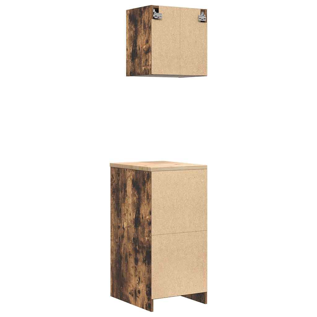 Garagenschränke 2 Stk. Räuchereiche Holzwerkstoff