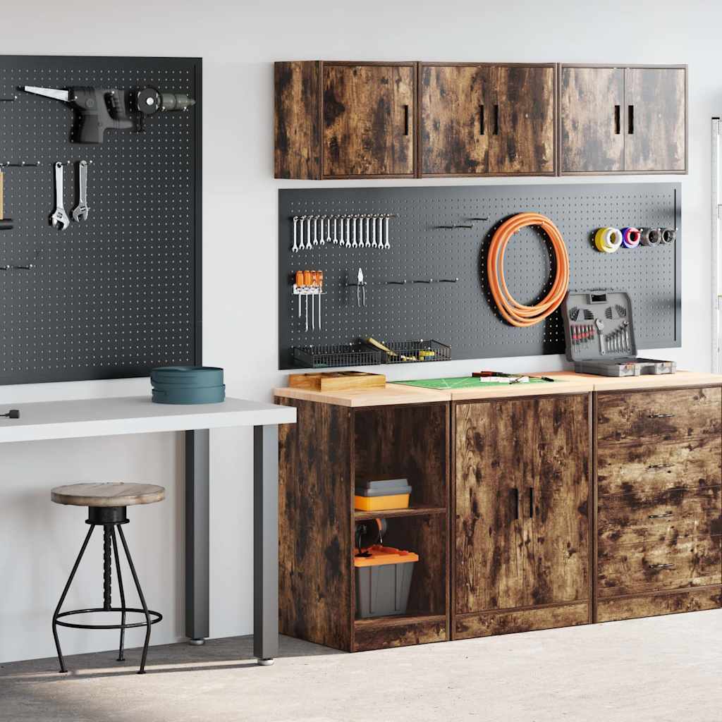 Garagenschränke 2 Stk. Räuchereiche Holzwerkstoff