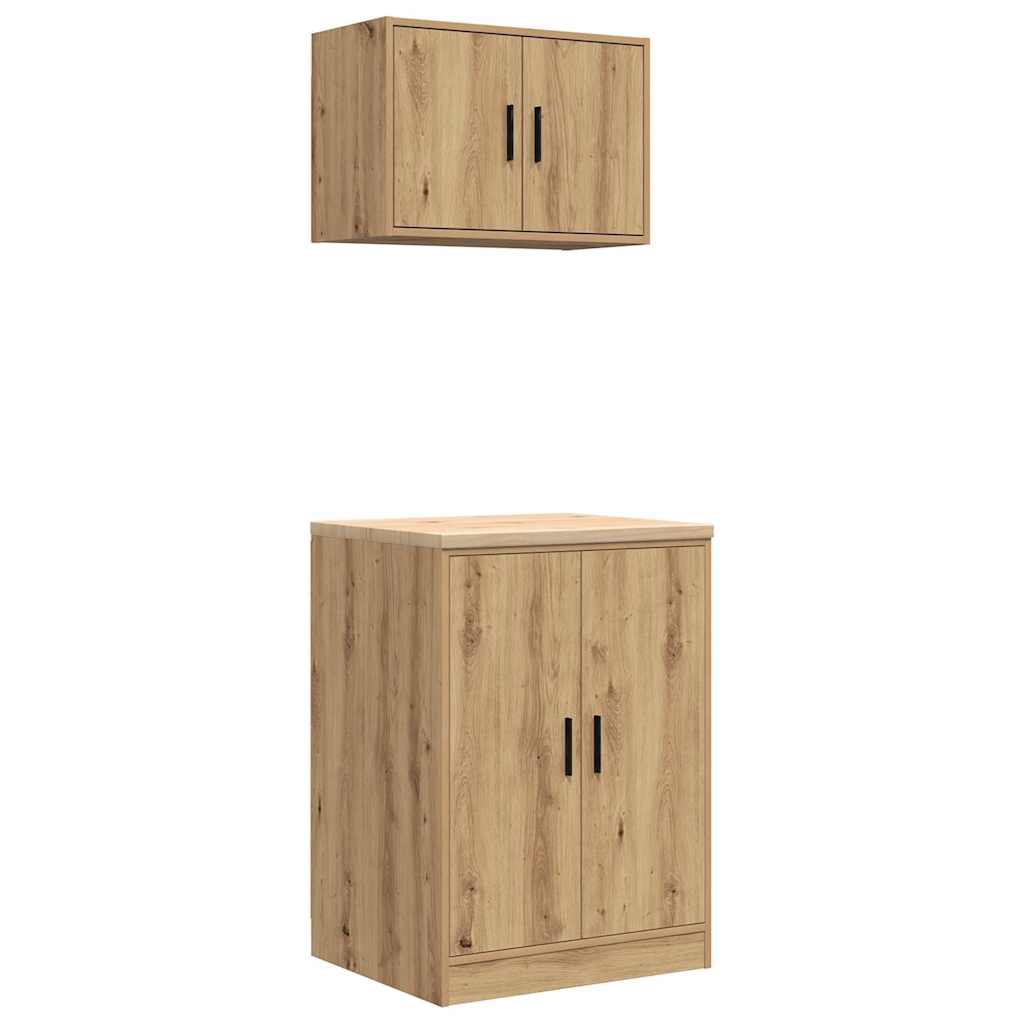 Garagenschränke 2 Stk. Artisan-Eiche Holzwerkstoff