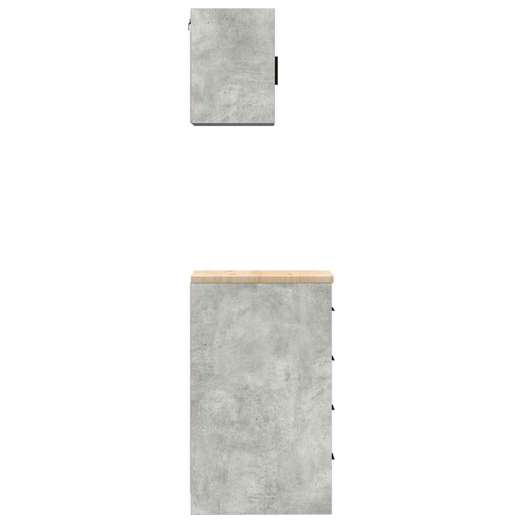 Garagenschränke 2 Stk. Betongrau Holzwerkstoff