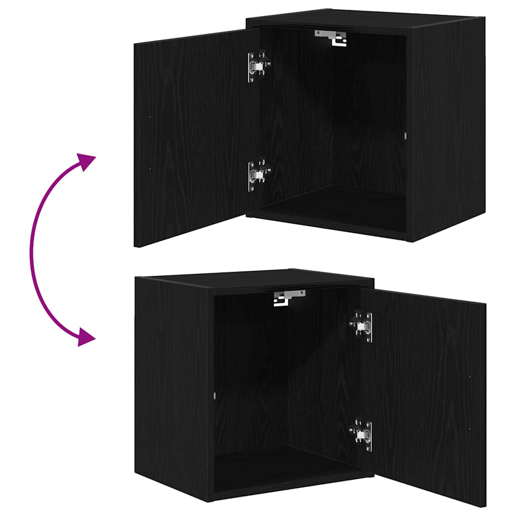 Garagenschränke 2 Stk. Schwarz Holzwerkstoff