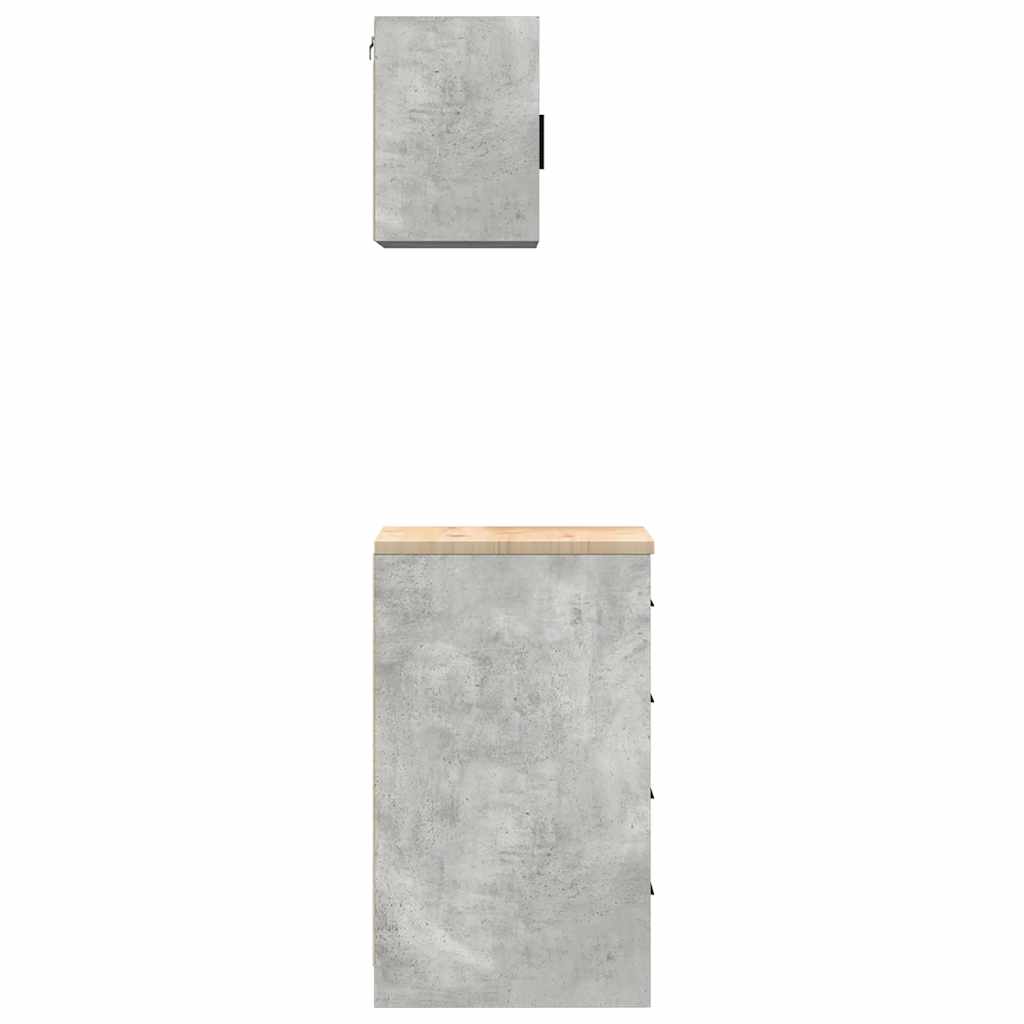 Garagenschränke 2 Stk. Betongrau Holzwerkstoff